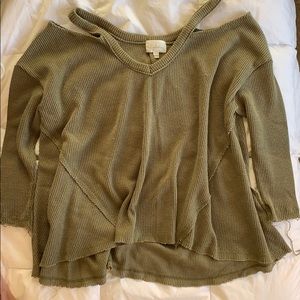 Anthropologie olive green sweater